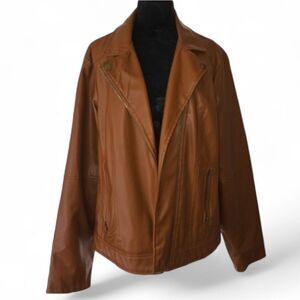 New Look Faux Leather Jacket – Brown 1X